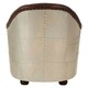 image 4 of Classic Armchair with Buttoned Back,Leather Upholstered Chair, Luxe Accent Chair With Black Walnut Orb Feet Brown