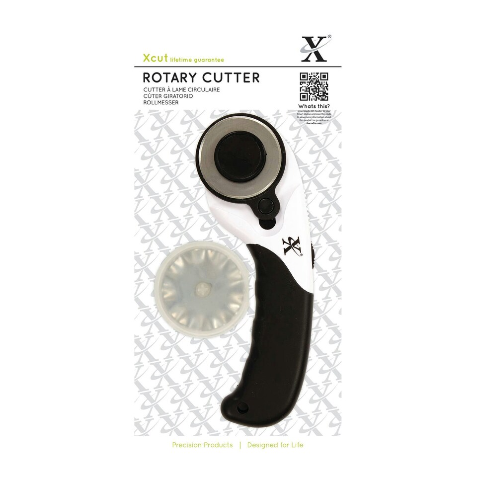 Xcut Rotary Cutter (3 blades), Black & White, 45mm