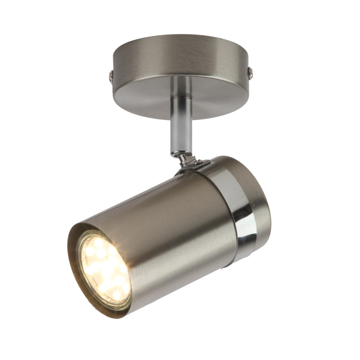 Netlighting Palmoni Single Spotlight Satin Nickel Chrome in Grey