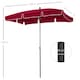 image 5 of Outsunny 2 x 1.3m Garden Parasol Umbrella, Outdoor Market Table Umbrella with Ruffles  Aluminium Pole, Rectangular Tilting Parasol Sun Shade Canopy, Red