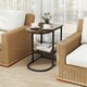 image 6 of COSTWAY C-shaped End Table Modern Sofa Side Table Brown