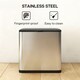 image 8 of HOMCOM 8L Hanging Kitchen Bin, Stainless Steel Rubbish bin with Press-to-Open and Stay-Open Lid, Removable Inner Bucket for Kitchen Cabinet Door, Under Sink, Bedroom, Office, Silver Tone | Silver | Silver
