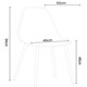 image 3 of Core Products Pair of Aspen Grey Curve Plastic Chairs - Black Metal Legs Grey