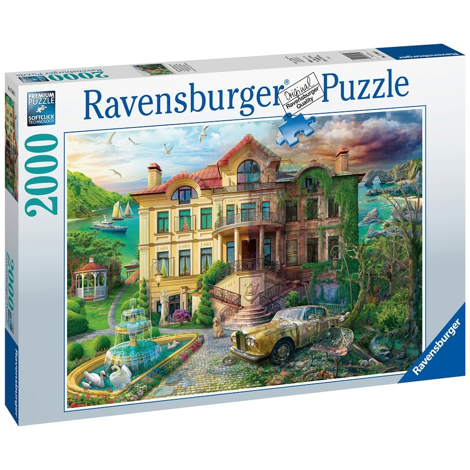 image 1 of Ravensburger Now & Then Cove Manor Echoes 2000 Piece Jigsaw Puzzle