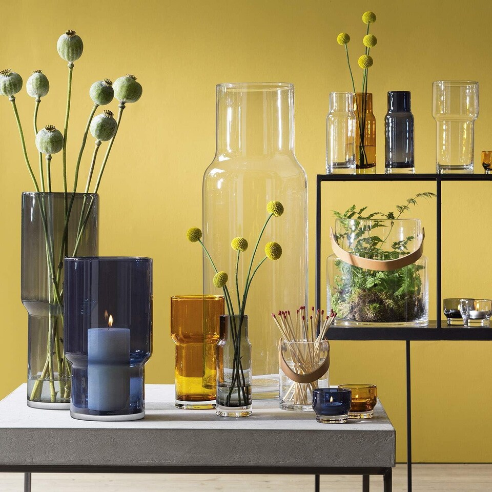 image 1 of LSA Utility Vase H19cm Handmade Sapphire Blue Glass Design