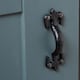 image 6 of Hammer & Tongs Rustic Fleur De Lis Door Handle - H105mm - Black | Black | Black