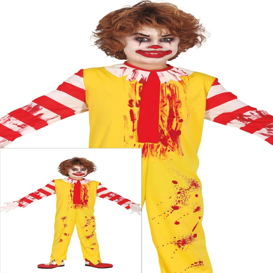 image 1 of Fancy Dress Child Burger Clown Costume - 3-4 Years