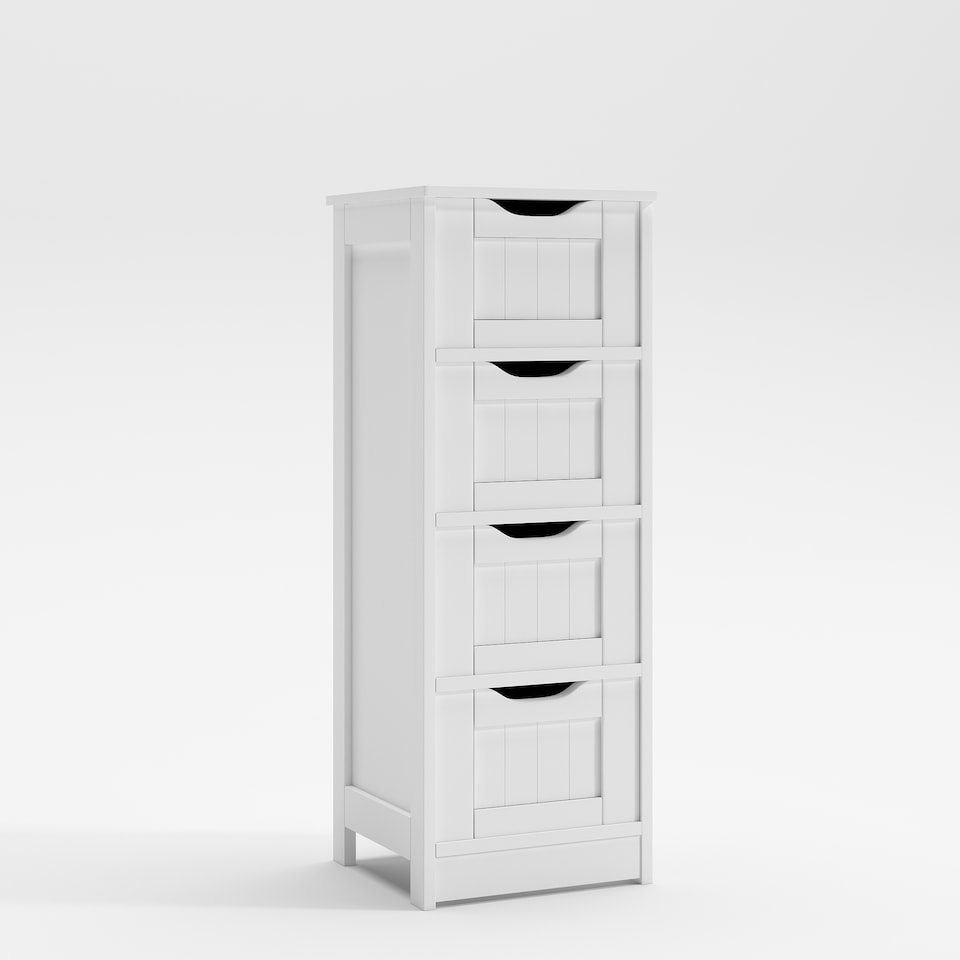 image 1 of MCC Direct 4 drawer Bathroom Storage Unit Toby White | White | White