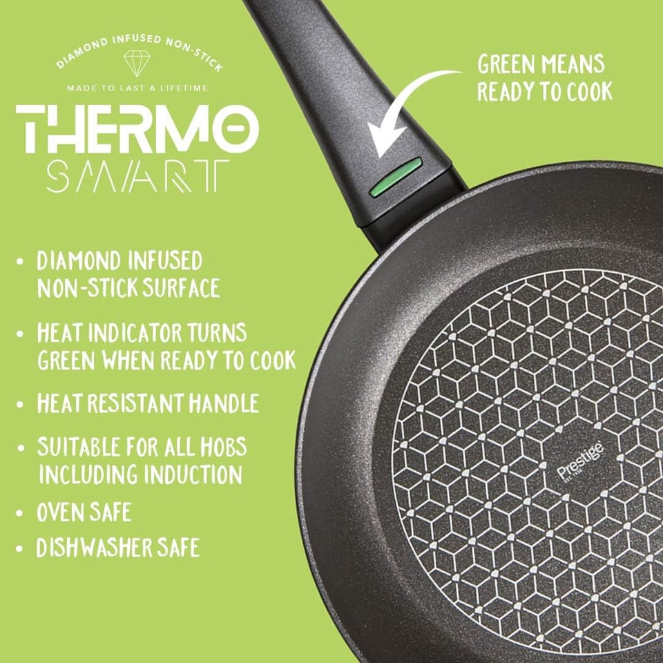 image 1 of Prestige Thermo Smart Non-Stick Frying Pan 30cm - Black