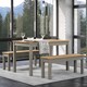 image 5 of Corona Linea Rectangular Solid Pine Dining Table with Antique Wax Top - Grey Wash Finish for Dining Room | Grey | Grey | Medium | 1
