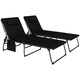 image 9 of Outsunny Folding Sun Loungers Set of 2, Reclining Sun Bed, Black 