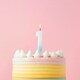 image 1 of Blue Ombre Number '1' Celebration Candle