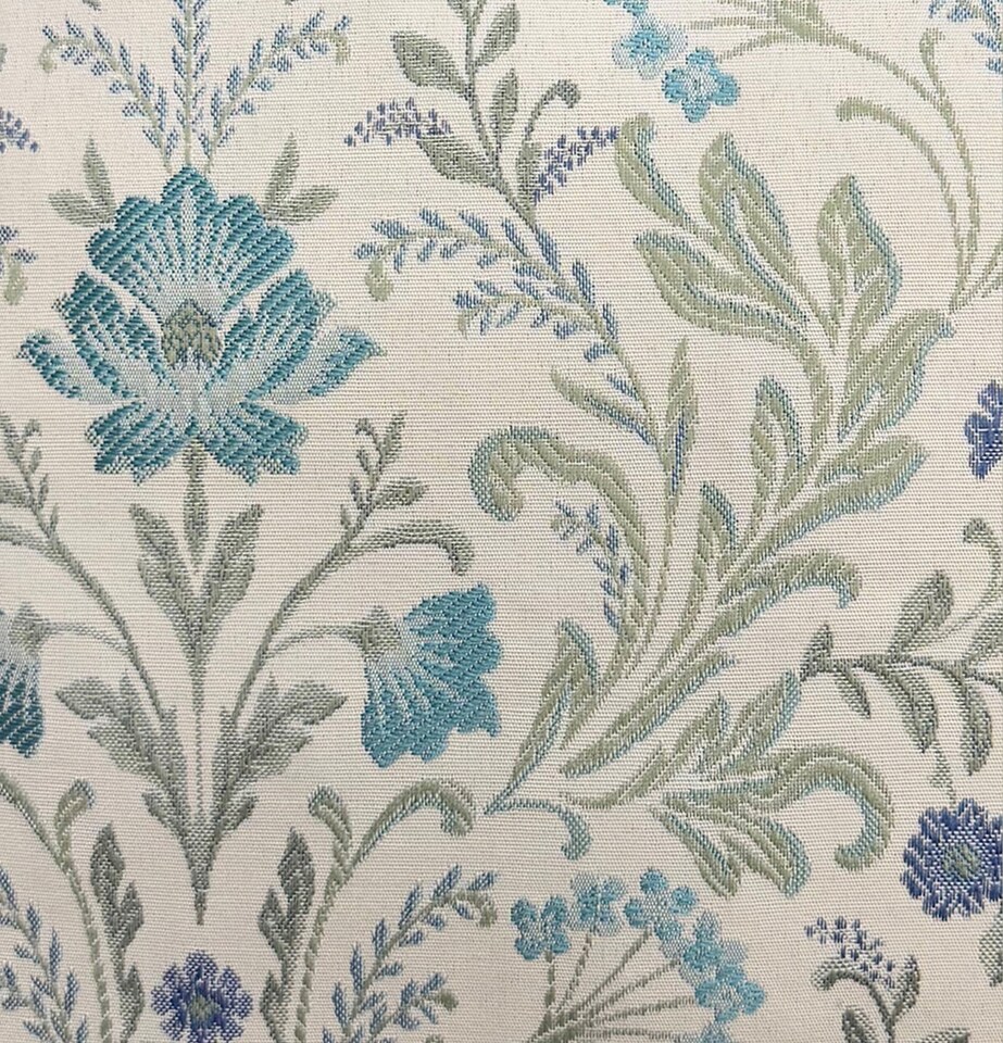 image 1 of Enhanced Living Blue Floral, 100% Blackout, Thermal Curtains with Tape Top Header (PAIR) - 45 x 54 inch (114 x 137cm)