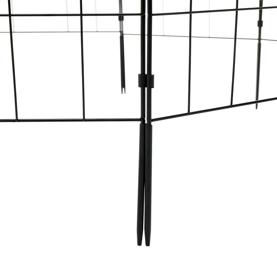 image 1 of Living and Home 10-Pcs Arched Top Iron Garden Fence Black