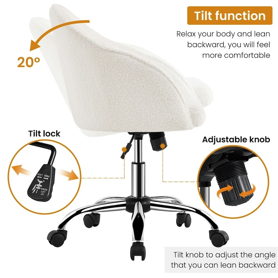 image 1 of Yaheetech Soft Height Adjustable 360° Swivel Computer Chair
