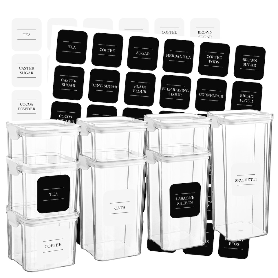 image 1 of Argon Tableware 8 Piece Food Storage Containers Set - 4 Sizes - White