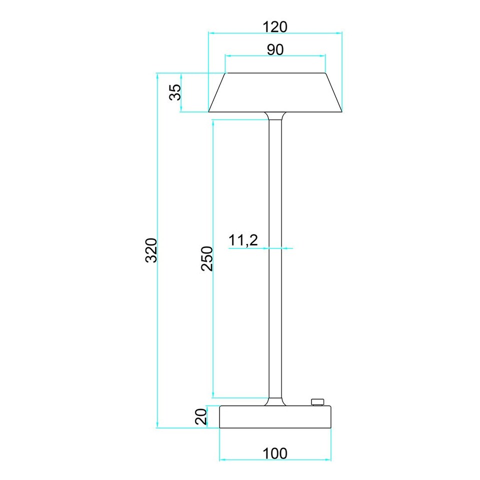 image 1 of Energize Black LED Rechargeable Desk Table Lamp with Touch Sensor