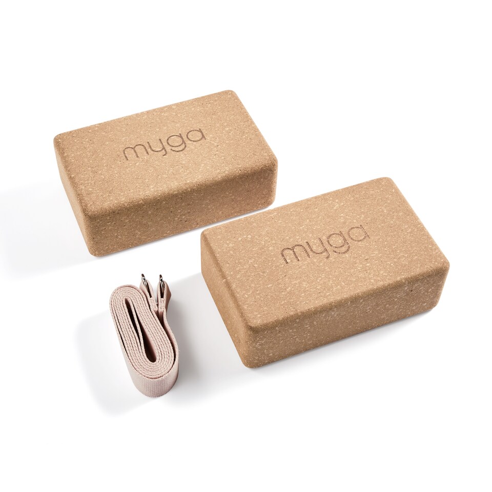 image 1 of Myga Pair of Cork Blocks and Strap - Blush