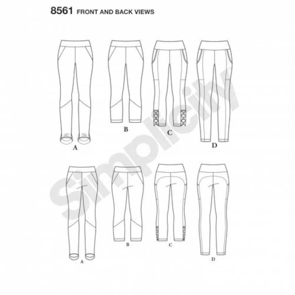 image 1 of Simplicity 8561 Paper Sewing Pattern – Women’s Leggings & Sportswear, Sizes Aa (XS–S–M–L–XL), Intermediate