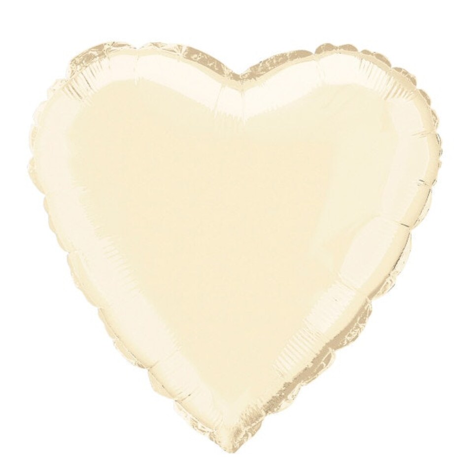 image 1 of Ivory Solid Heart Foil Balloon 18"