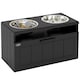 image 1 of PawHut Raised Dog Bowl, Elevated Dog Bowls with Slow Feeder Dog Bowl, Black Black