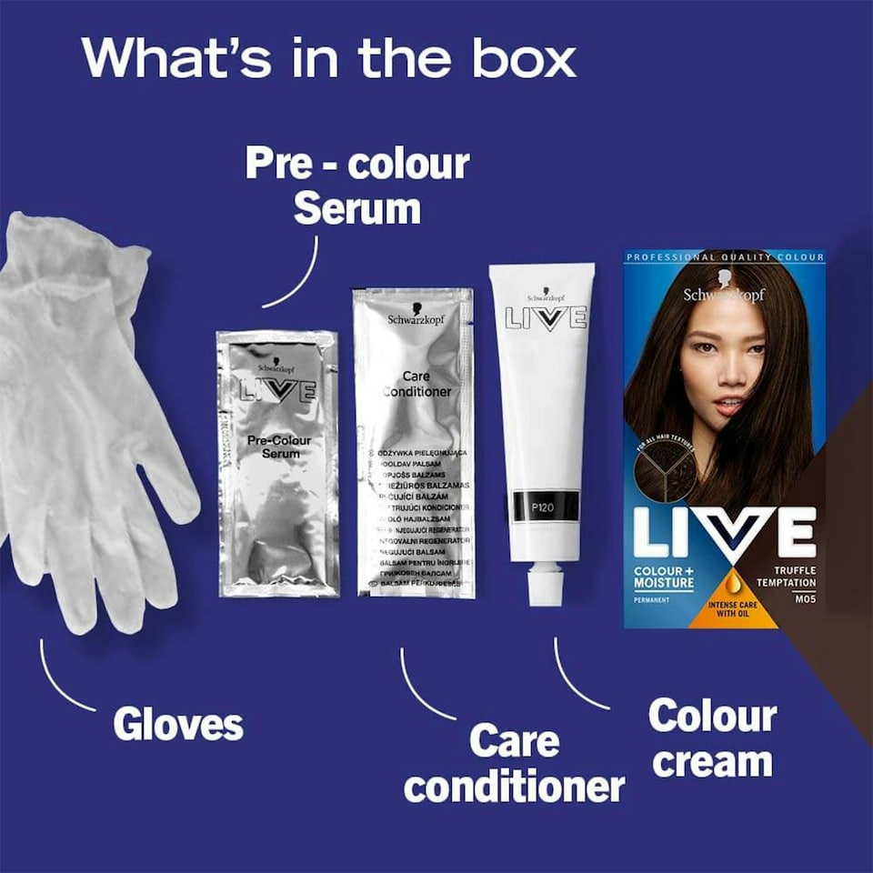image 1 of Schwarzkopf Live Colour+Moisture PermanentColour HairDye,M05 Truffle Temptation