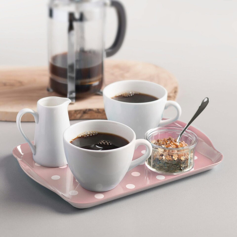 image 1 of Melamine Dotty Tray, Small | Grey | French Grey