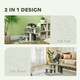 image 3 of PawHut Dog Cat Stairs Pet Steps for Bed Sofa with Scratching Post Light Grey