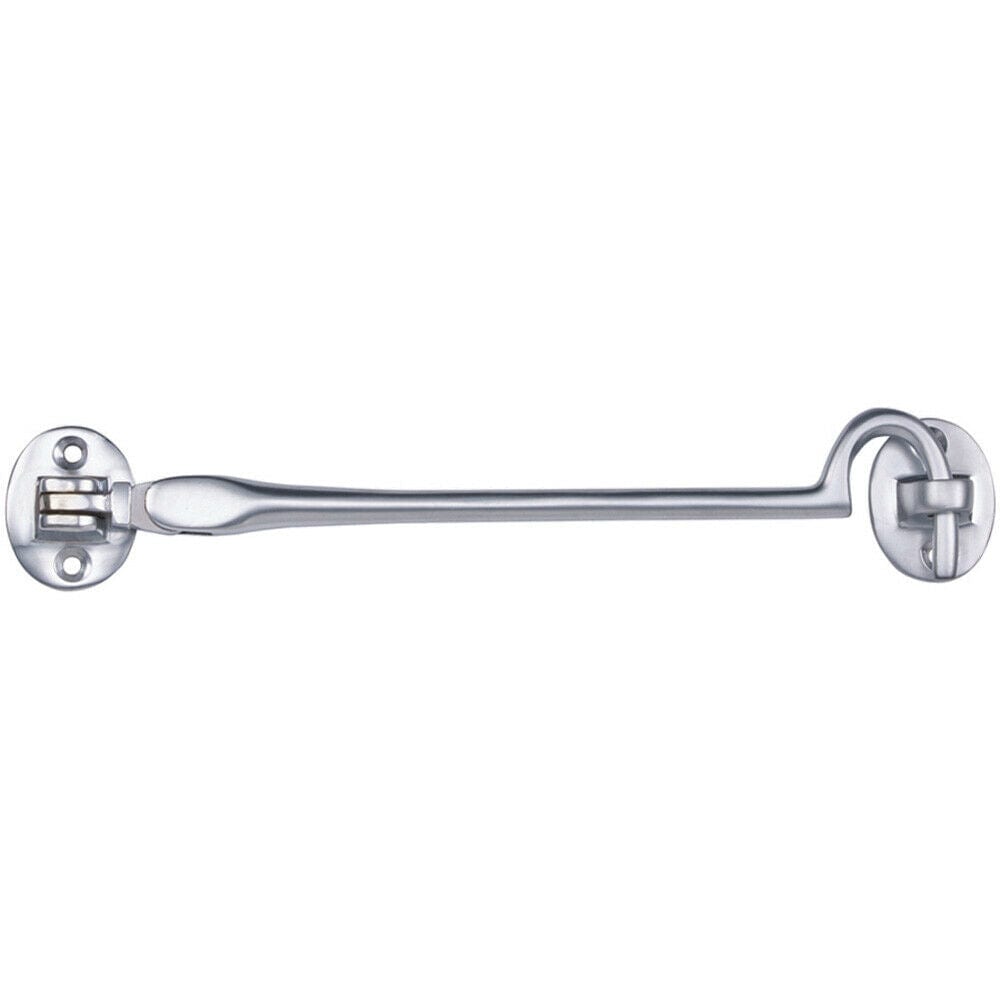 Loops Heavy Duty Cabin Hook & Eye Satin Chrome 202mm Arm Cabinet Hatch Lock
