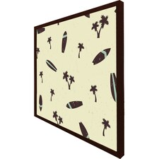 Surf board & palm silhouettes (Picutre Frame) Brown | M