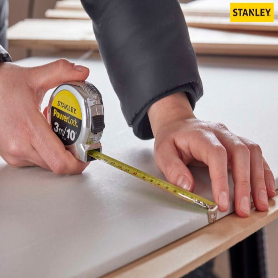 image 1 of Stanley Tools Powerlock Classic Pocket Tape 3M/10Ft (Width 19Mm)