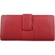image 2 of London Leathergoods Womens Leather RFID Protected Money / Coin / Credit Card Holder Purse Pleated Design - Red | Red | Red