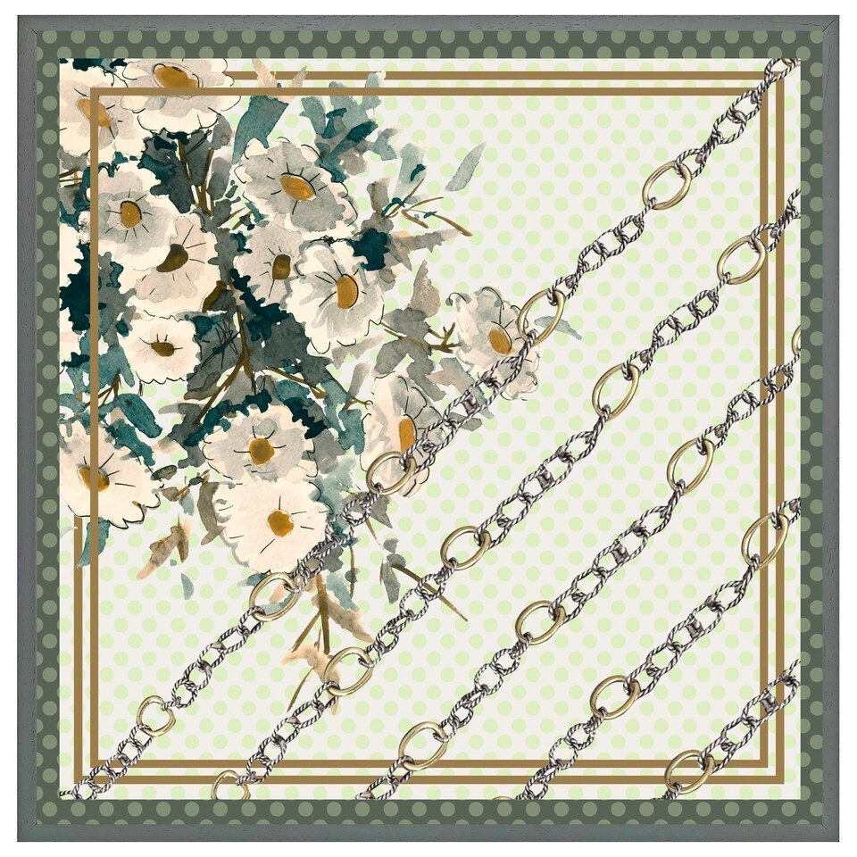 image 1 of Flowers & chain links (Picture Frame) Black | XS