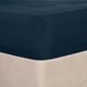 image 1 of OHS Soft Plain Fitted Bed 25cm Deep Elasticated Sheet, Double - Navy Blue