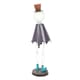 image 4 of Metal  Halloween Skeleton Ornament with Top Hat