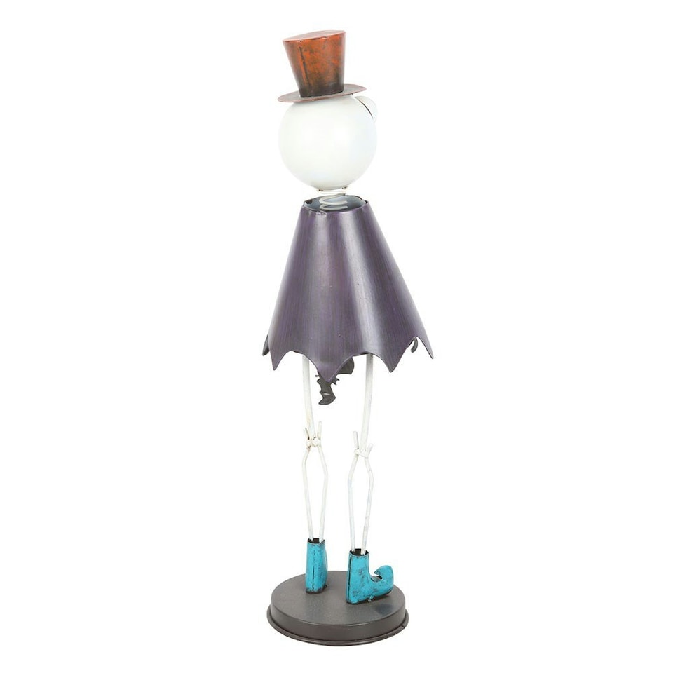 image 1 of Metal Halloween Skeleton Ornament with Top Hat