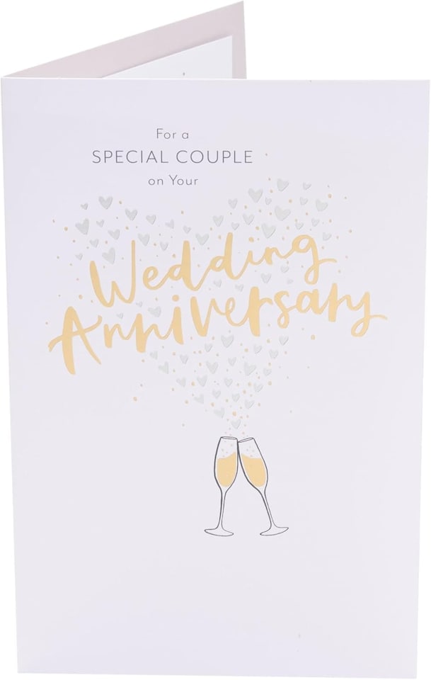 image 1 of Heart & Champagne Design for A Special Couple Wedding Anniversary Card