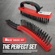image 8 of Heavy Duty Wire Brush Set Steel Bristle Long Handle, D-Grip Block Rust & Paint Removal Kit