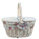 image 7 of White Wash Lidded Basket with Lining Red | Red And White Checked | One Size