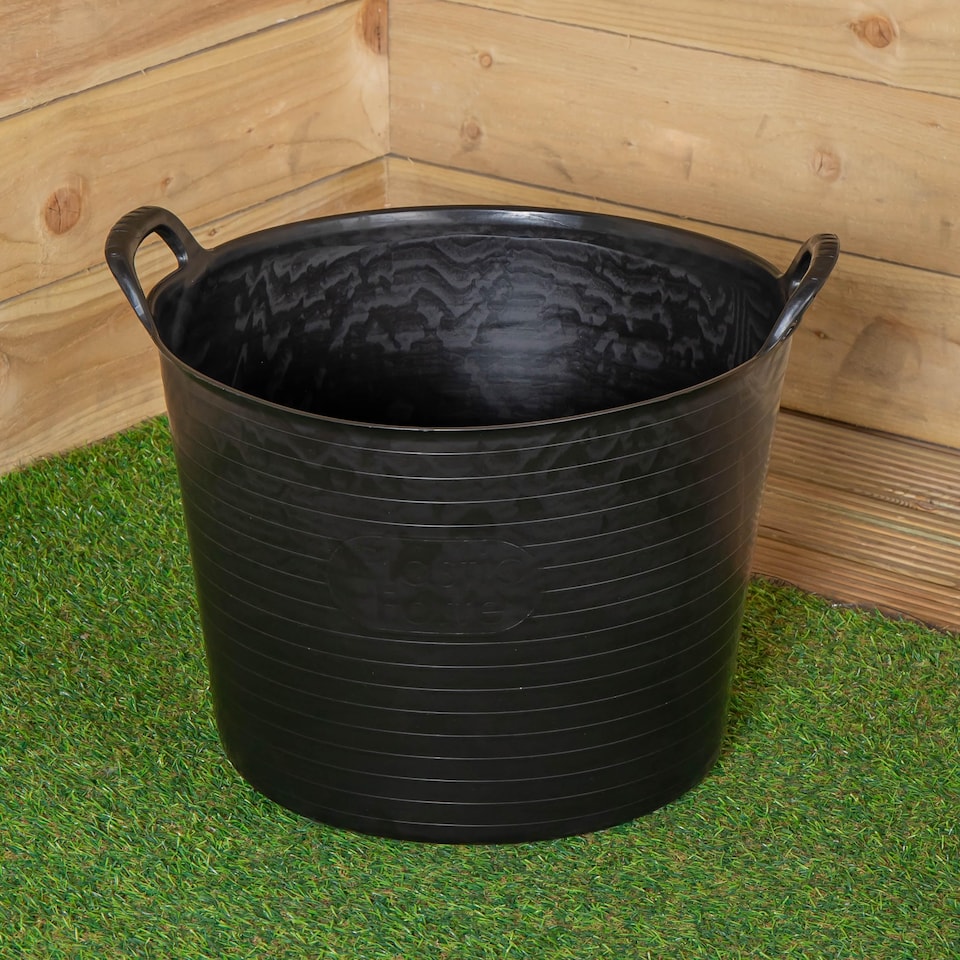 image 1 of 42L Black Flexi Plastic Tub / Bucket for Household and Garden | Black | Black