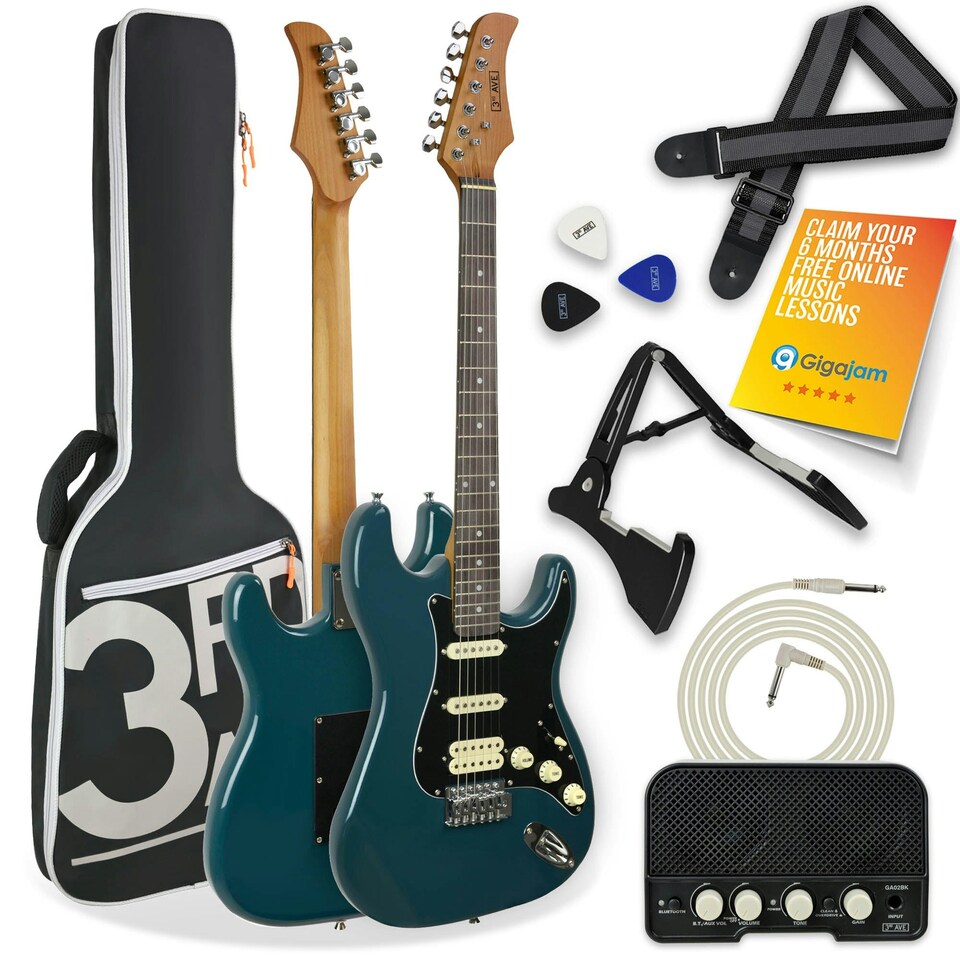 image 1 of 3rd Avenue Electric Guitar in Delta Blue Stateside Series Blue