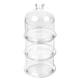 image 7 of 3 Tier Glass Cookie Jar Display Container with Dome Lid Sweets Biscuits
