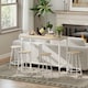 image 7 of HOMCOM 5 Piece Bar Table and Stools Set with Metal Frame Natural Wood | White | Natural wood and white | Fits up to 4 people