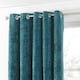image 2 of Paoletti Verona Crushed Velvet Teal Eyelet Curtains 168 x 229cm