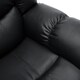 image 7 of Seattle 2 Seater Manual High Back Bonded Leather Recliner Sofa (Black)
