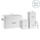 image 1 of Harbour Housewares 4 Piece White Vintage Metal Kitchen Canisters Set Utility Storage Utility Containers Storage Box Storage Container
