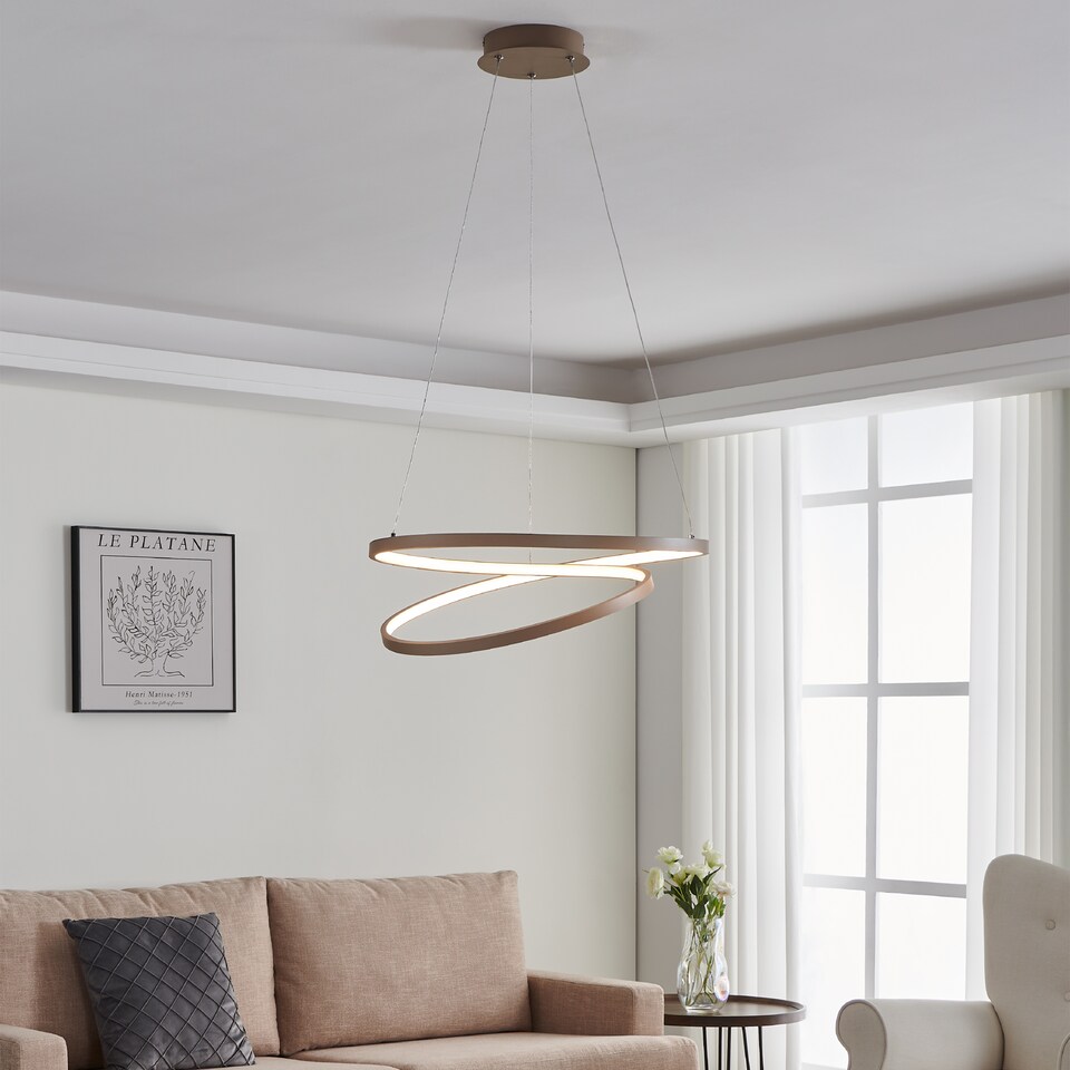 image 1 of EGLO Ruotale Modern Sandy Steel LED Pendant Light