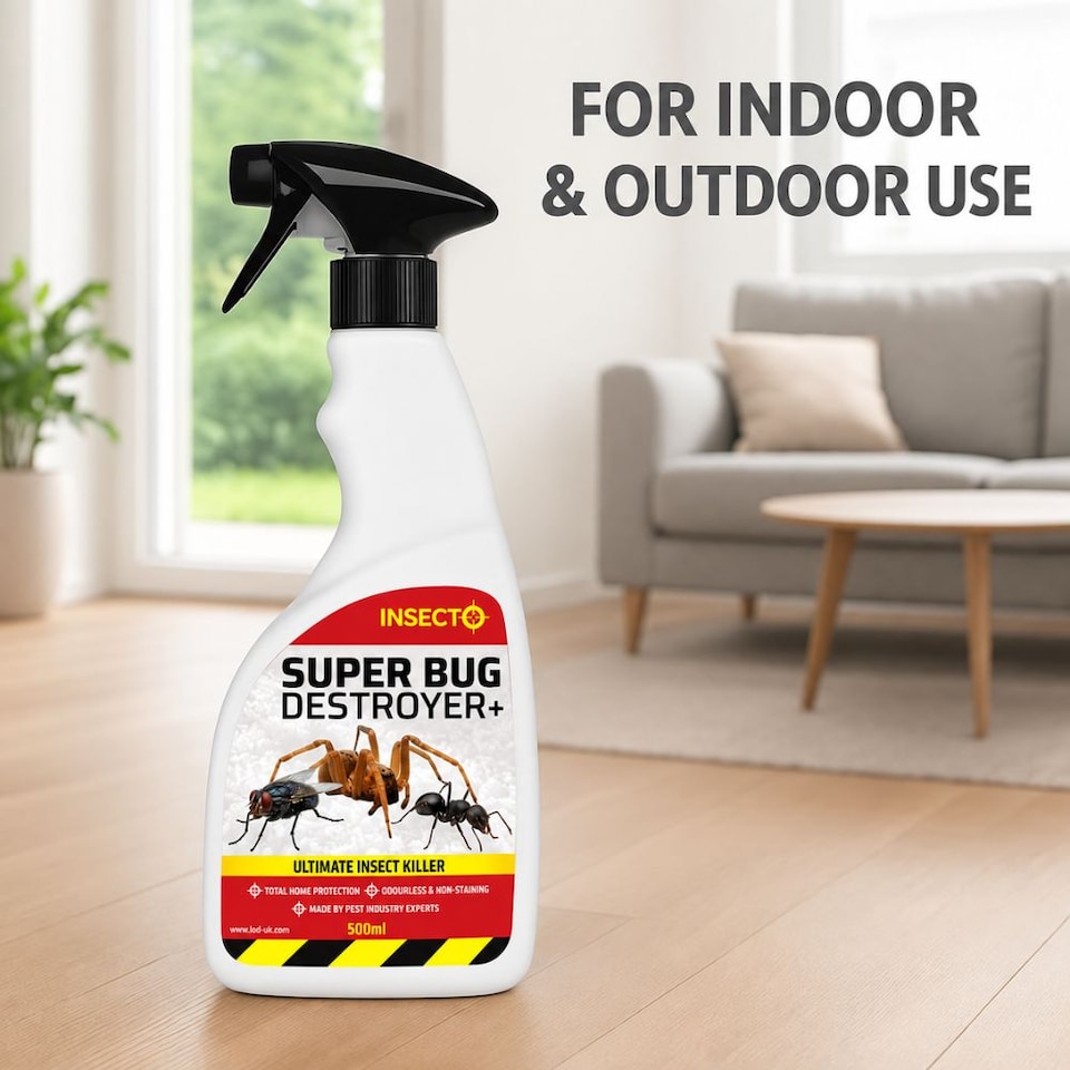 image 1 of Super Bug Destroyer+ 500ml Spider Killer Spray, Bed Bug Flea Fly Ant Moth Wasp Insect Killer, HSE 10669