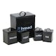 image 1 of Oypla 5 Piece Black Kitchen Canister Storage Tin Set Bread Biscuits Tea Sugar Coffee Black