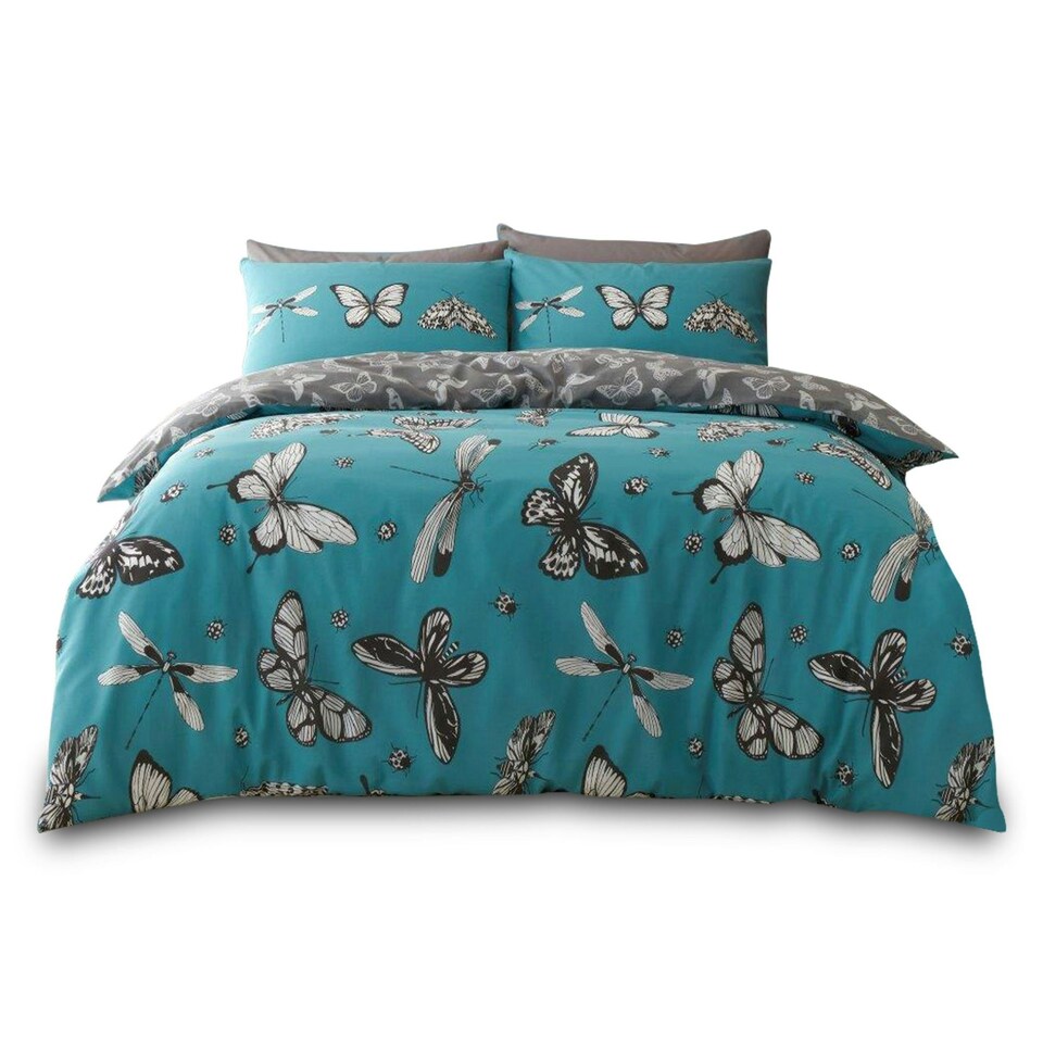 image 1 of Gertie Printed Duvet Cover Set Reversible Polycotton Beddings Multi | Single